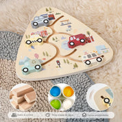 Placa Labirinto de Madeira Montessori para Bebês