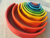 Brinquedo Blocos de Madeira Arco-Íris Montessori para Crianças