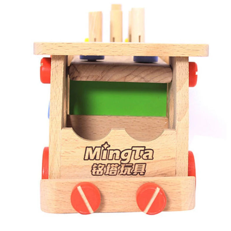 Conjunto de Montagem Montessori de Carros de Madeira