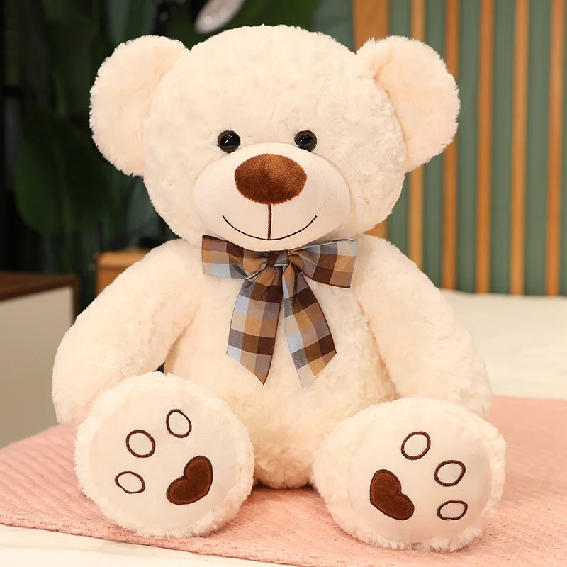 Urso de Pelúcia Clássico Macio com Laço - 35 a 60 cm
