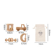 Conjunto de brinquedos Montessori de madeira para bebê recém-nascido, brinquedos educativos chocalho, presente de conforto, 0-12 meses, 0-12 meses