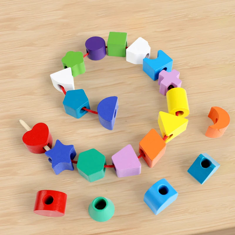 Brinquedo Educativo de Madeira 3 em 1 - Encaixe de Formas, Cores e Coordenação