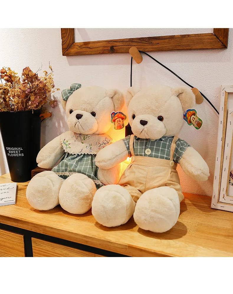 80cm bonito macio fresco casal urso brinquedos de pelúcia kawaii presente de natal travesseiro crianças brinquedos de pelúcia decoração do quarto ponto urso de pelúcia