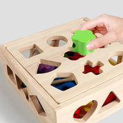 Brinquedo Educativo de Madeira 3 em 1 - Encaixe de Formas, Cores e Coordenação
