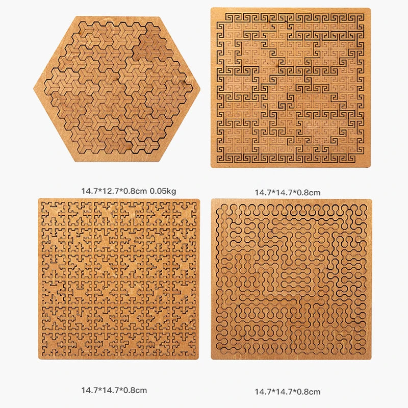 Quebra-cabeça de madeira impossível iq quebra-cabeças para adultos impossível jigsaw quebra-cabeças dez níveis de dificuldade tangram jogos de tabuleiro