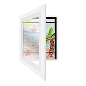 Molduras de arte com aba de madeira, moldura magnética a4, imagem emoldurada, exposição infantil diy de pinturas, decoração de casa, rack de armazenamento