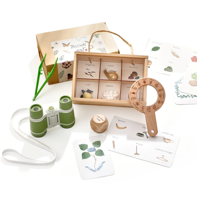Kdis Outdoor Exploration Set Insects Plants Observation Box Wooden Cognitive Magnifying Glass Natural Forest Adventure Toys Gift