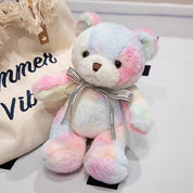 30cm kawaii colorido laço urso boneca brinquedo de pelúcia abraço urso boneca presente aniversário travesseiro de pelúcia casa sala estar quarto