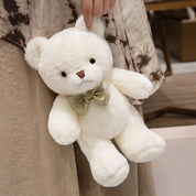 30cm kawaii colorido laço urso boneca brinquedo de pelúcia abraço urso boneca presente aniversário travesseiro de pelúcia casa sala estar quarto