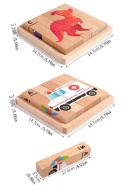 Crianças de madeira animais quebra-cabeça jogo dos desenhos animados tráfego madeira quebra-cabeça brinquedos educativos para crianças presentes educação infantil