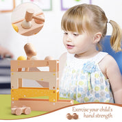 Brinquedo De Montagem De Pista De Madeira, Brinquedos Montessori, Carrinho De Madeira, Forma De Bebê, Treinamento De Tapping, Mão E Pé, Blocos De Construção