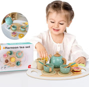 Conjunto Playset de Sorvete e Chá de Madeira Montessori