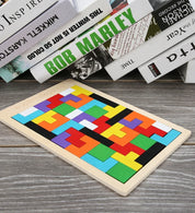 Quebra-Cabeça Tetris de Madeira Educativo Montessori para Crianças