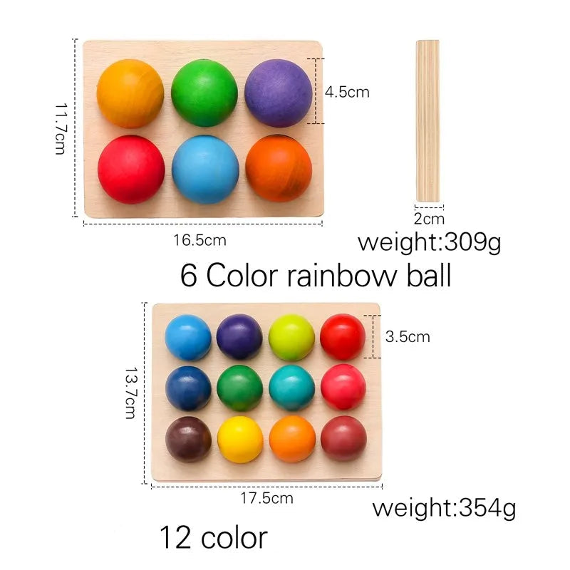 Jogo de Correspondência Montessori de Madeira Arco Íris