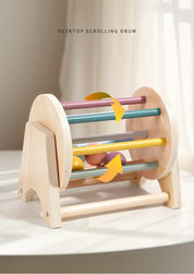 Brinquedos montessori para bebês, aprendizagem precoce, bola de madeira, tambor, exercício de audição, cor, cognição, trem de coordenação mão-olho
