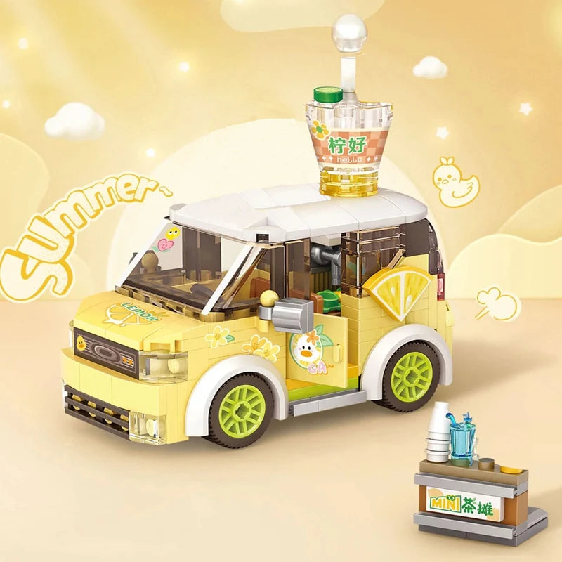 Peças de Montar Veículos Doces – Mini Carros Temáticos Estilo Food Truck e Carros de Festa