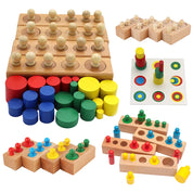 Blocos de Encaixe Montessori com Pinos Coloridos