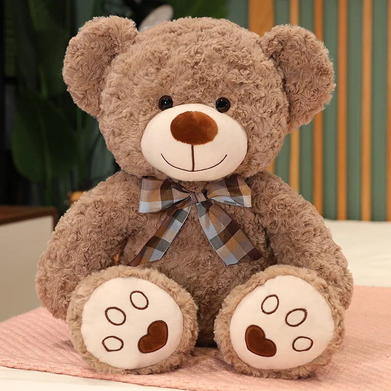 Urso de Pelúcia Clássico Macio com Laço - 35 a 60 cm