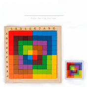 Blocos de Construção Colorido Montessori Aprendizado Criativo em Madeira