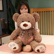 Urso de Pelúcia Clássico Macio com Laço - 35 a 60 cm