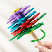 Flor rotativa de madeira para aliviar o estresse, vara para aliviar a ansiedade e o estresse, artefato educacional sensorial, brinquedo de descompressão, presentes