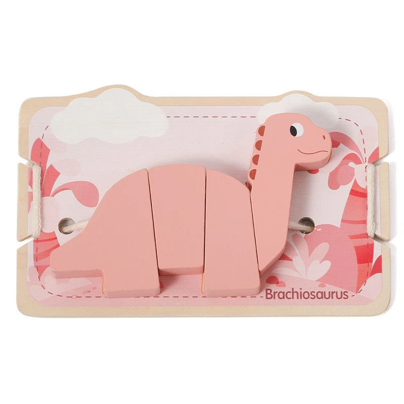 Bebê animal threading brinquedos de madeira empilhamento brinquedos blocos jogos de tabuleiro brinquedos de madeira bebê animal amarrando rosqueamento contas brinquedos presente