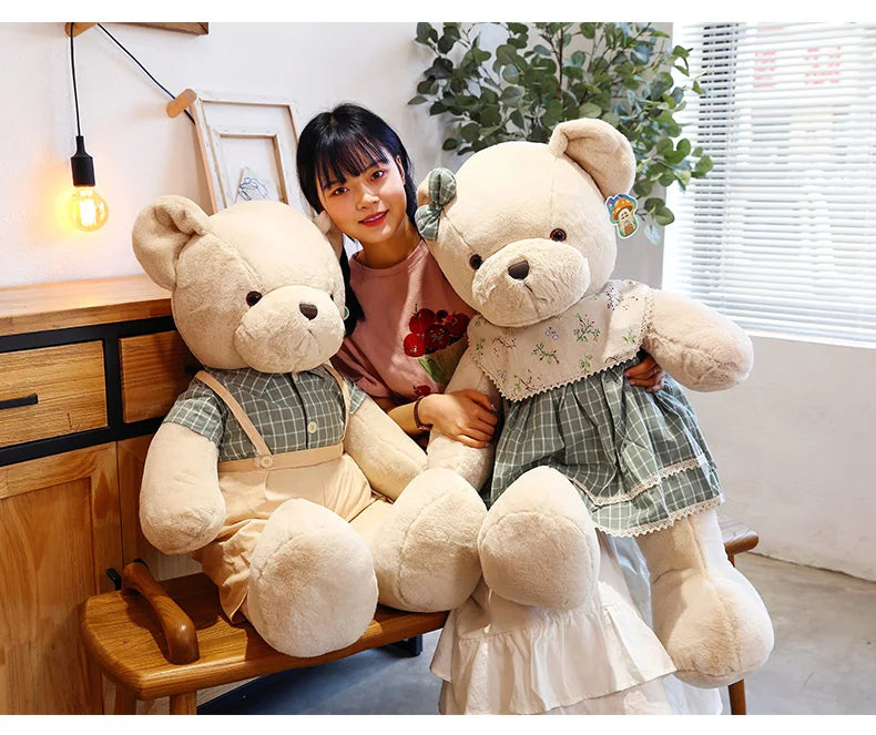 80cm bonito macio fresco casal urso brinquedos de pelúcia kawaii presente de natal travesseiro crianças brinquedos de pelúcia decoração do quarto ponto urso de pelúcia