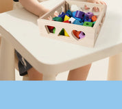 Brinquedo Educativo de Madeira 3 em 1 - Encaixe de Formas, Cores e Coordenação