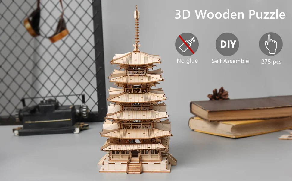 Quebra-Cabeça 3D de Madeira Modelos Torres Famosas