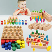 Blocos de Encaixe Montessori com Pinos Coloridos