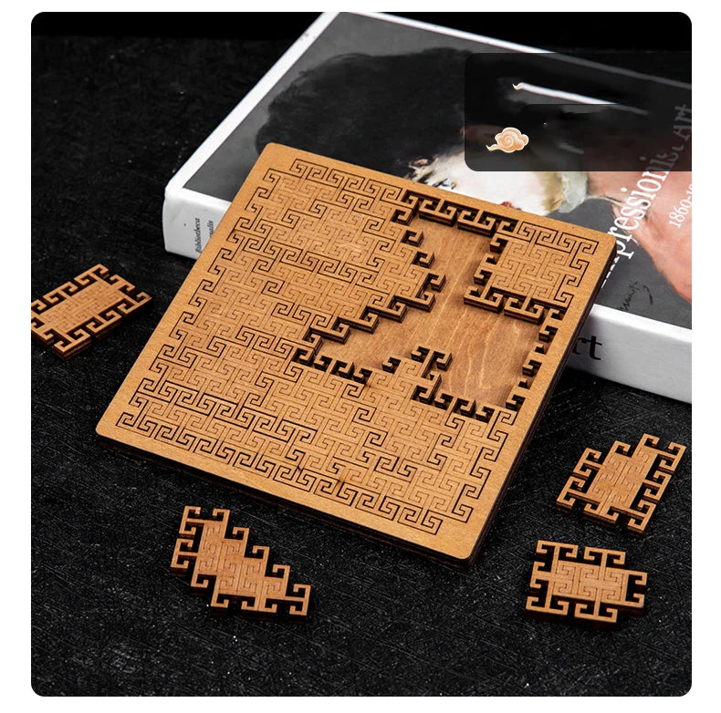 Quebra-cabeça de madeira impossível iq quebra-cabeças para adultos impossível jigsaw quebra-cabeças dez níveis de dificuldade tangram jogos de tabuleiro
