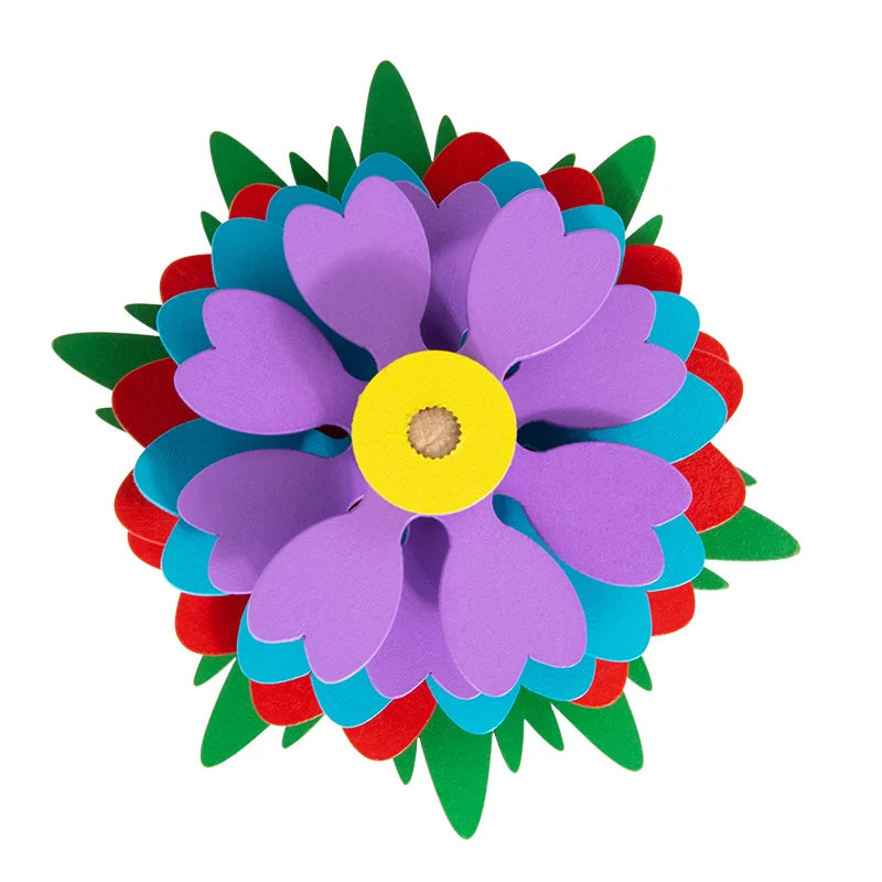 Flor rotativa de madeira para aliviar o estresse, vara para aliviar a ansiedade e o estresse, artefato educacional sensorial, brinquedo de descompressão, presentes