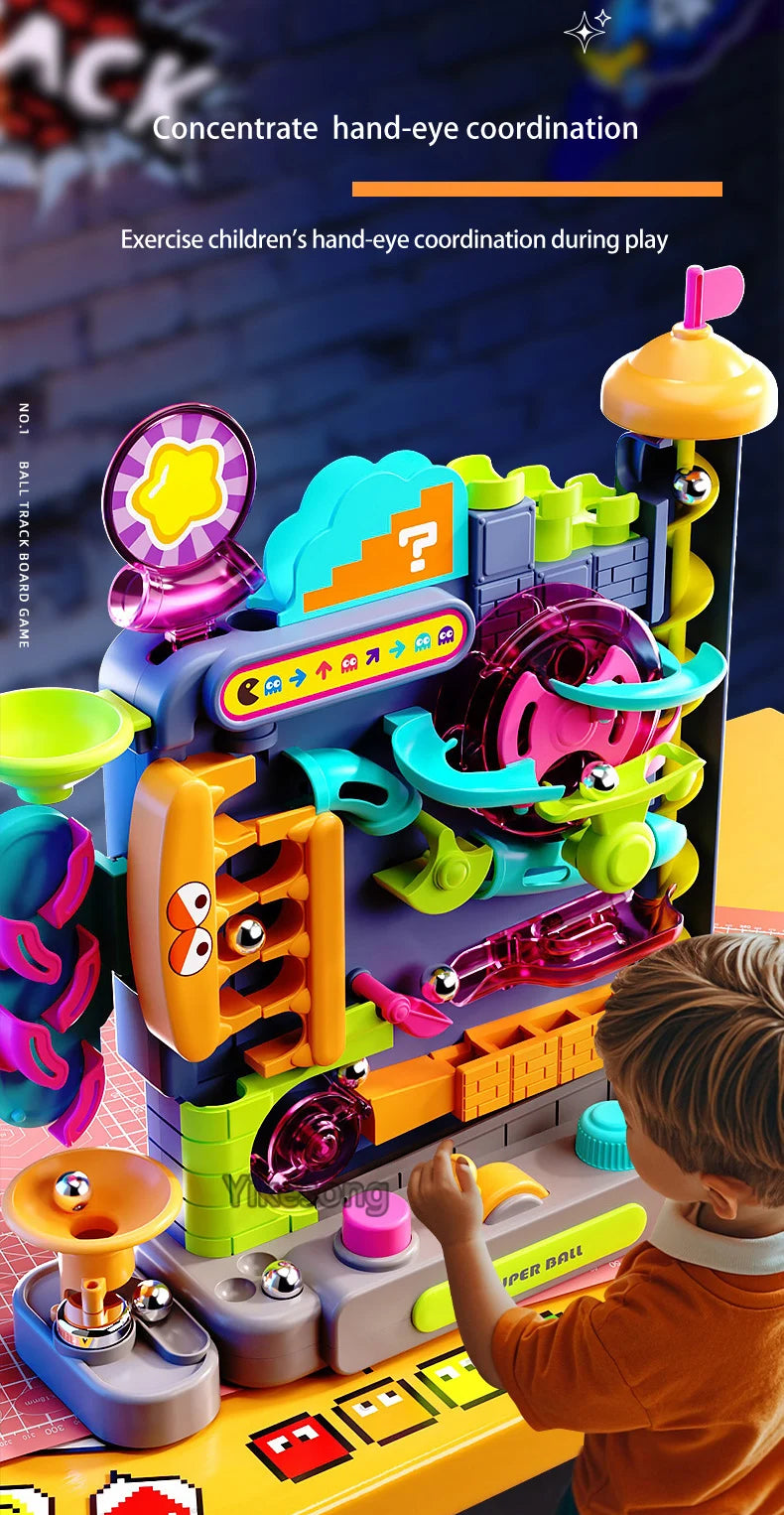 Brinquedo educacional montessori, pista multicamadas, jogo de aventura, trilho, bola de rolamento, modelo interativo, cérebro para crianças
