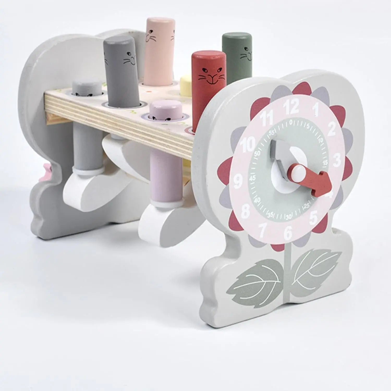 Whack-a-moles brinquedo montessori engrenagens giratórias de madeira martelando brinquedo com martelo interativo libra uma toupeira para 3-5 anos de idade