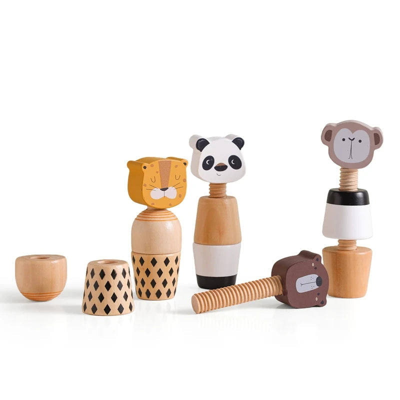 Montessori brinquedos para bebês de madeira dos desenhos animados animal quebra-cabeça brinquedo educação do bebê jogo de quebra-cabeça recém-nascido mão e pé exercício brinquedo
