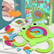 Quebra-Cabeça Montessori Educativo Sapo Colorido - 18 Peças