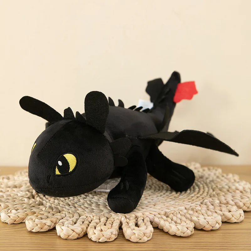 Dragão de Pelúcia Branco e Preto