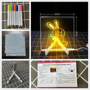 Prancheta de Desenho LED Acrílica Regravável para Crianças