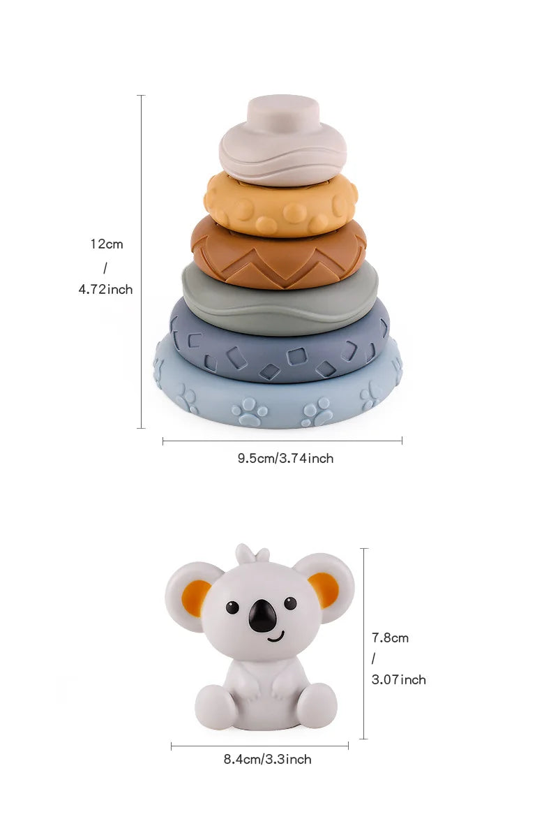Blocos de Silicone Montessori para Bebês