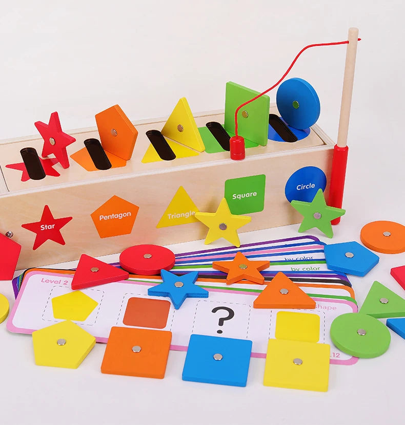 Brinquedo Educativo Montessori de Madeira com Jogo de Pesca Divertido