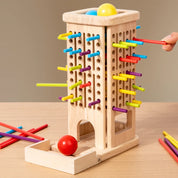 Brinquedo Educativo de Madeira Torre com Varetas Coloridas