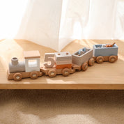 Brinquedo de trem montessori de madeira, fazenda de desenhos animados, oceano, floresta, animal, trem, jogo de empilhamento de madeira para bebê, brinquedo educacional precoce, presente para bebê
