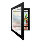 Molduras de arte com aba de madeira, moldura magnética a4, imagem emoldurada, exposição infantil diy de pinturas, decoração de casa, rack de armazenamento