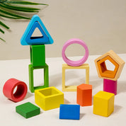 Blocos de Construção Montessori de Madeira