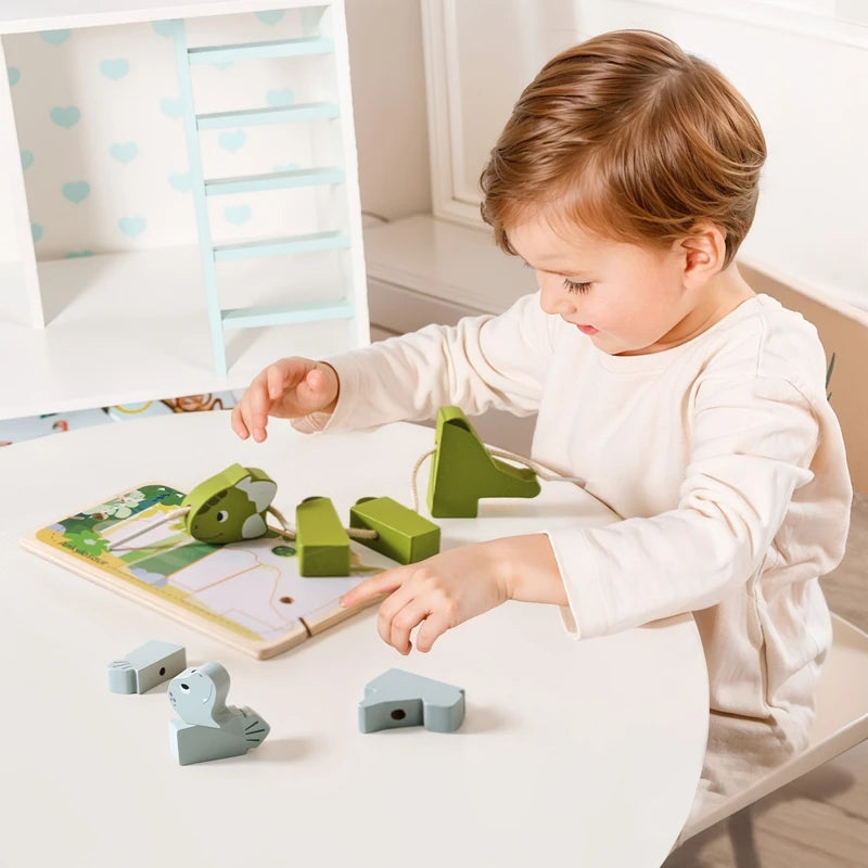 Bebê animal threading brinquedos de madeira empilhamento brinquedos blocos jogos de tabuleiro brinquedos de madeira bebê animal amarrando rosqueamento contas brinquedos presente