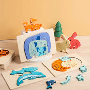 Enigma animal madeira para pai e filho, jogo educativo do bebê