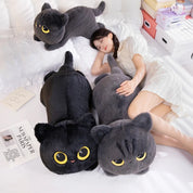 Almofada de Pelúcia Gato Preto Kawaii - Conforto e Charme