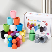 Bolas em copos montessori de madeira cor classificador jogo brinquedos pré-escolar aprendizagem educação brinquedo para criança classificação correspondência contagem