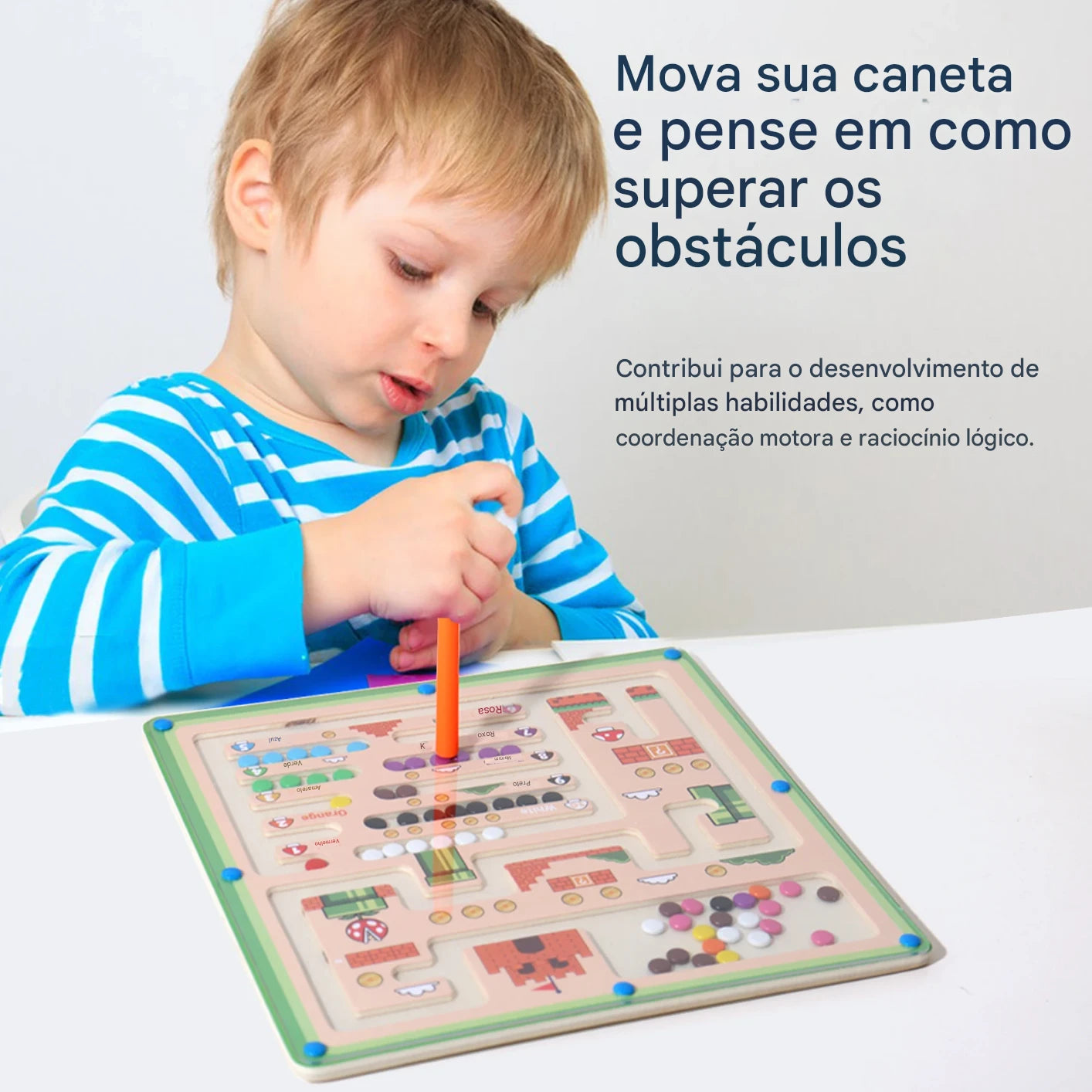 Labirinto Magnético Montessori: Aprendizagem Divertida para Crianças