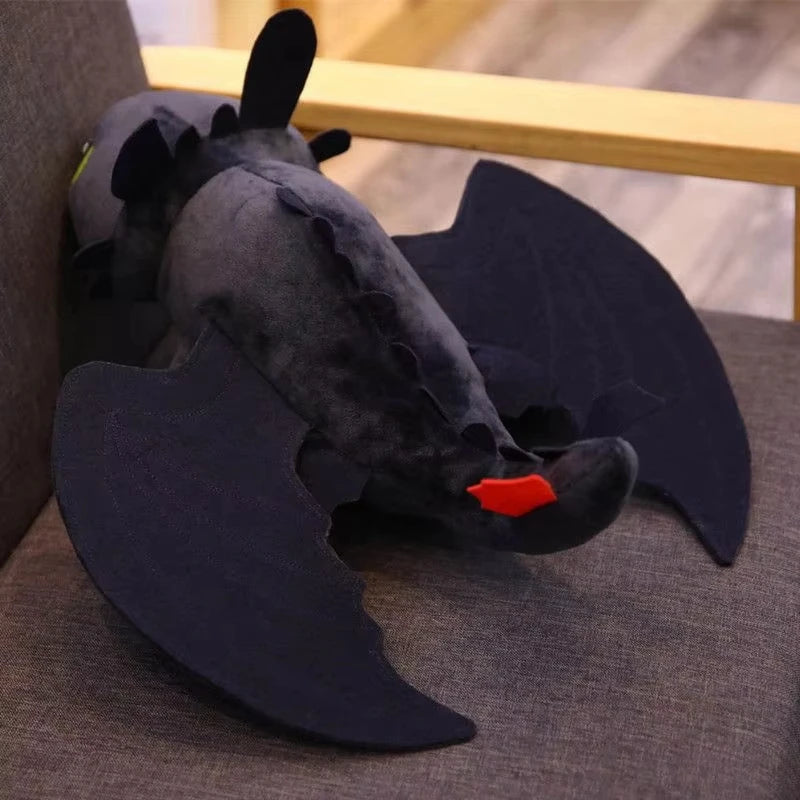 Dragão de Pelúcia Branco e Preto